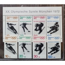 ALEMANIA OCCIDENTAL 1971 SERIE COMPLETA DE ESTAMPILLAS NUEVAS MINT + BLOQUE 11 EUROS